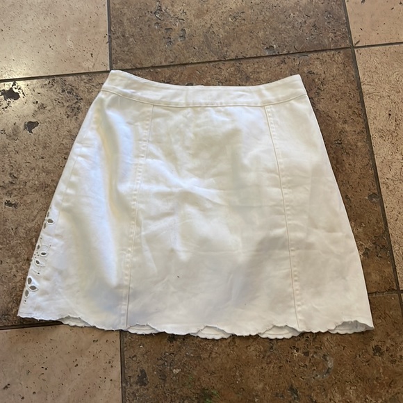 White jean skirt. Size small. - Picture 2 of 3